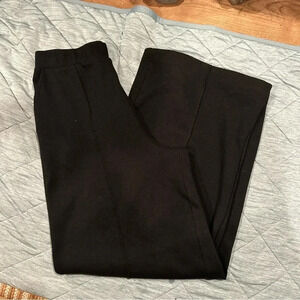 Zara Womens Wide Leg Dress Pants BlackElastic Waist Medium Size